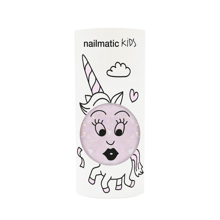  Nailmatic Polly - lakier do paznokci w kolorze przejrzystego różu z brokatem 