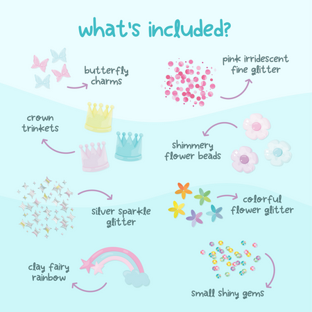 Glo Pals - FAIRY Fun Fillers Wkład, figurki, brokaty i barwniki do słoików, zabaw sensorycznych