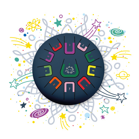 Bębenek językowy Tambu -Antracytowy Mat -11 tonów| Instrument dla dzieci i dorosłych