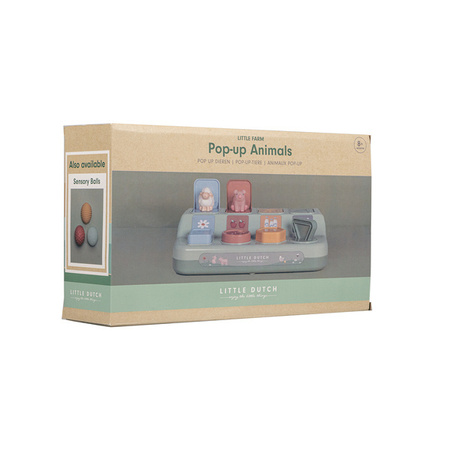 Little Dutch Pop-up Little Farm – interaktywna zabawka edukacyjna dla niemowląt 8m+