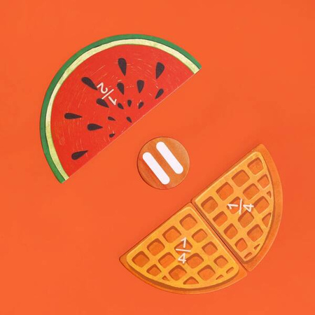 mierEdu Układanka matematyczna do nauki ułamków - Yummy Food