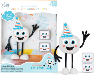 Glo Pals Postać do Kąpieli Party Pal + 2 Kostki Sensoryczne Świecące w Wodzie, Wielokolorowe LED 3+