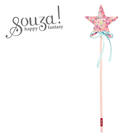 Souza! Różdżka z cekinową kolorową gwiazdą Daniella – akcesoria do strojów dla dzieci 3+