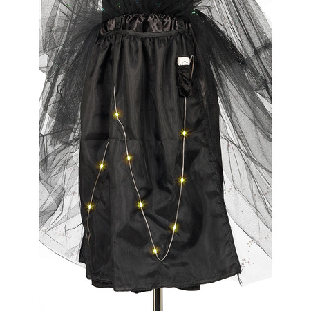 Souza! Kostium czarownica Agatha – sukienka tiulowa z cekinami i lampkami LED, 3–10 lat