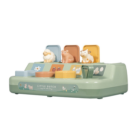 Little Dutch Pop-up Little Farm – interaktywna zabawka edukacyjna dla niemowląt 8m+