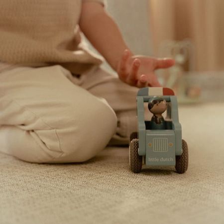 Little Dutch Samochód policyjny FSC – drewniane auto z figurką od 12 miesięcy