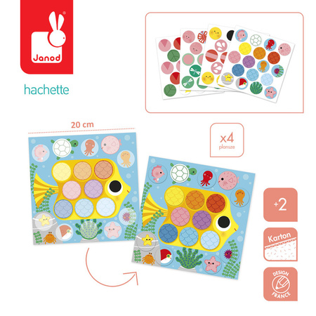 Janod Multizestaw kreatywny 2-latka My arts & crafts Okrągłe naklejki Wokół stawu 2+