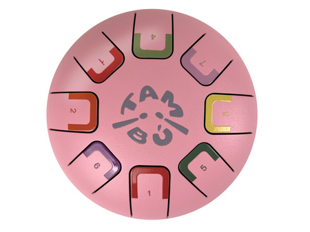 Bębenek językowy Tambu Baby Różowy pastel 6” dla dzieci | Instrument muzyczny od 3 lat