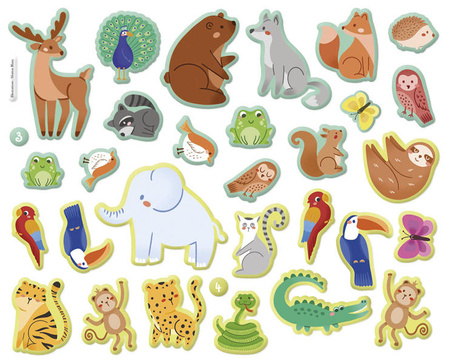 Auzou Naklejki 3D Zwierzątka z planszami