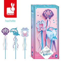 Janod Zestaw kreatywny Magic Ocean – 3 różdżki do samodzielnego wykonania 7+