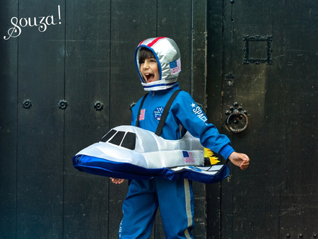 Souza! Kostium Rakieta Ride-on dla dzieci 5–7 lat – srebrno-niebieski, uzupełnienie kombinezonu astronauty
