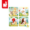 Janod Puzzle progresywne Zwierzątka na farmie w walizce – 4 układanki 6/9/12/16 elementów 2+