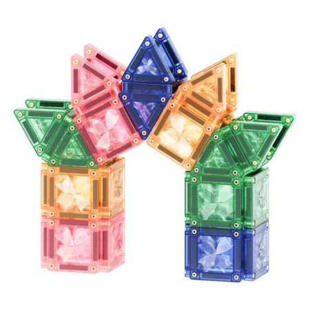 Cleverclixx - Klocki magnetyczne Mini Tiles Pack Pastel - 28 el.