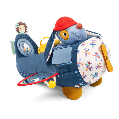 Lilliputiens Przytulanka aktywizująca Samolot Piesek Jules 9m+ – wielofunkcyjna zabawka sensoryczna dla niemowląt