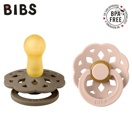 BIBS M BOHEME 2-PACK DARK OAK & BLUSH Smoczek Uspokajający kauczuk Hevea
