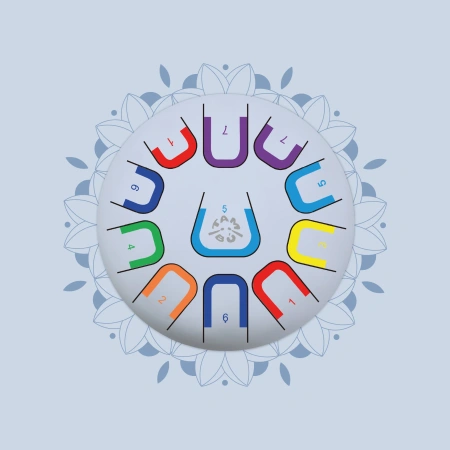 Tambú + 10 cali - duży bębenek językowy 11 tonowy niebieski - instrument muzyczny