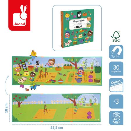 Janod Magnetyczna układanka W ogródku Magneti' stories 3+