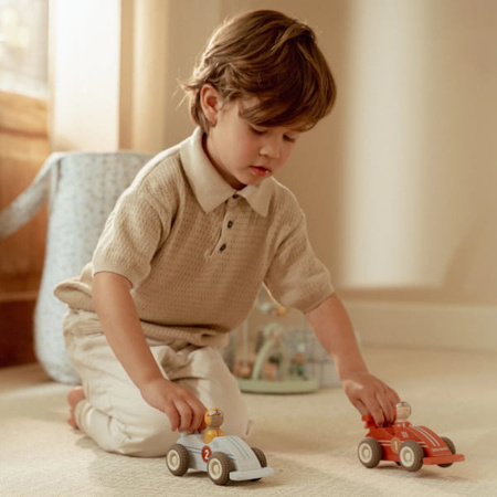 Little Dutch Samochody wyścigowe 2 szt. – drewniane autka z kierowcami od 12 miesięcy