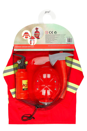 Souza! Kostium strażaka zestaw z kaskiem i akcesoriami 4-7 lat