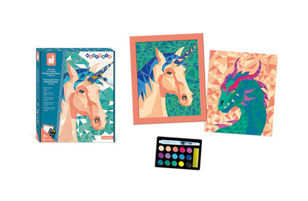 Zestaw kreatywny Malowanie po numerach Fantastyczne stworzenia 2 obrazy Misterix 7+, Janod