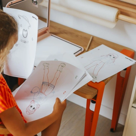 Podświetlany tablet rysunkowy +5 Kidydraw Pro Kidywolf różowy - Kreatywny zestaw do projektowania mody