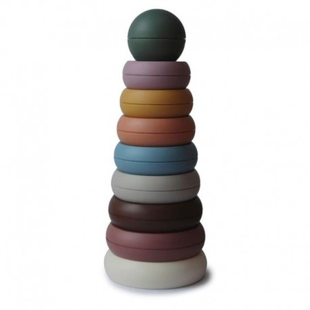 Mushie - Piramidka sensoryczna Ring Tower RUSTIC