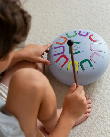 Tambú + 10 cali - duży bębenek językowy 11 tonowy niebieski - instrument muzyczny