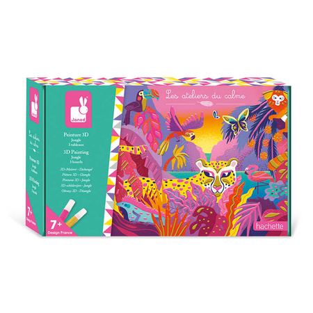 Zestaw kreatywny Malowanie farbami 3D Dżungla 7+, Janod