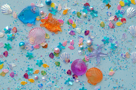 Glo Pals - SEA Fun Fillers Wkład, figurki, brokaty i barwniki do słoików, zabaw sensorycznych