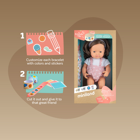 Miniland Lalka dziewczynka Europejka 38 cm Brązowe włosy My Friends & Me