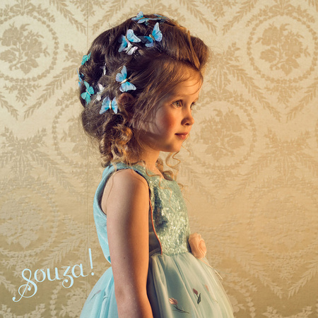 Souza! Sukienka Wizytowa Tiulowa Nicolette Jasnoniebieska dla dziewczynki 5–7 lat