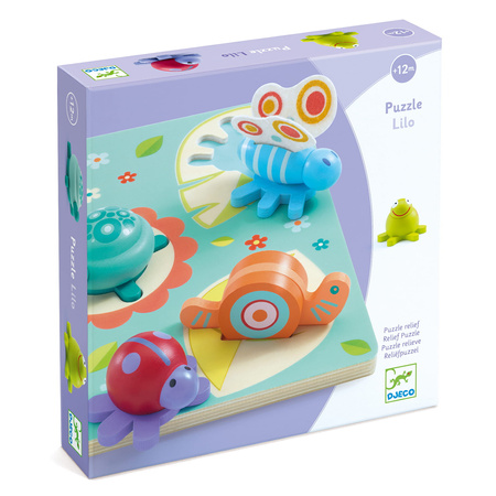 Djeco Drewniane puzzle przedstrzenne Lilo 