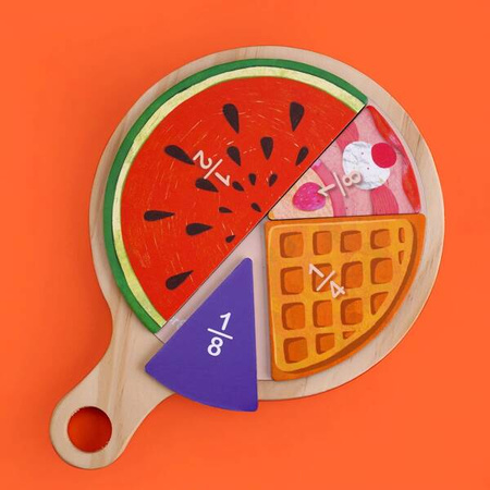 mierEdu Układanka matematyczna do nauki ułamków - Yummy Food