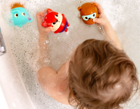 B.toys Squish & Splash – zestaw trzech rozkręcanych sikawek - zestaw ze słonikiem