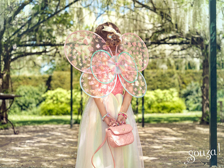 Souza! Kostium Wróżka Flora – sukienka i skrzydła motyla dla dziewczynki