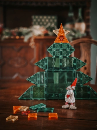 Cleverclixx – Kalendarz adwentowy 37 elementów - Magnetyczne klocki edukacyjne