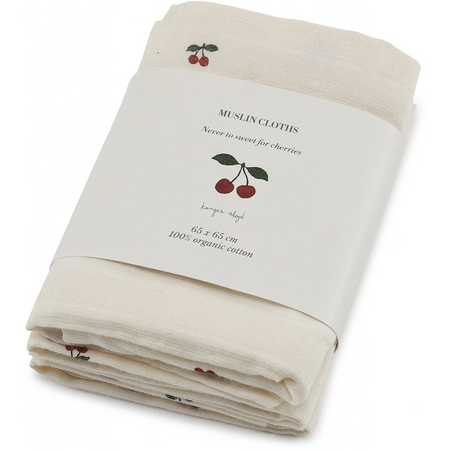 Konges Slojd Zestaw pieluszek z organicznego muślinu Cherry 3 szt.