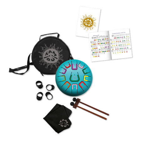 Bębenek językowy Tambu - Turkus matowy 11 tonów G-dur | Instrument dla dzieci i dorosłych