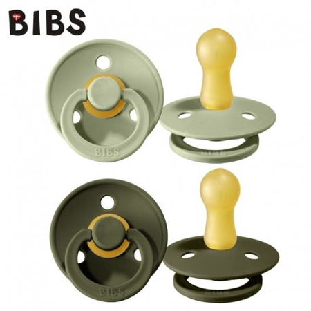 BIBS M 2-PACK SAGE & GREEN HUNTER Smoczek Uspokajający kauczuk Hevea