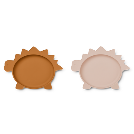 Liewood silikonowy talerz dla dzieci, Olivia 2-pack Dino rose/mustard
