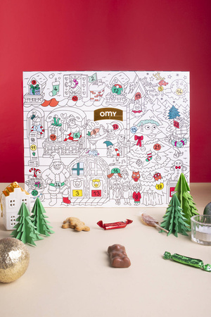 Omy SŁODKI KALENARZ ADWENTOWY Z KOLOROWANKĄ