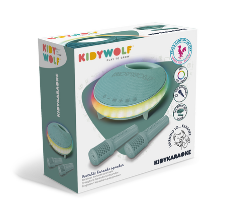 Kidywolf - karaoke dla dzieci, głośnik i 2 mikrofony