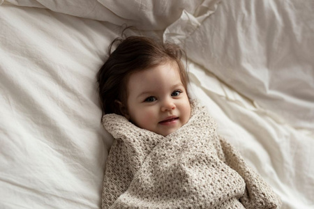 My Memi Bambusowy kocyk light beige 80x100 - chain