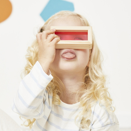 Janod – Klocki drewniane przezroczyste kolorowe sensoryczne 12m+