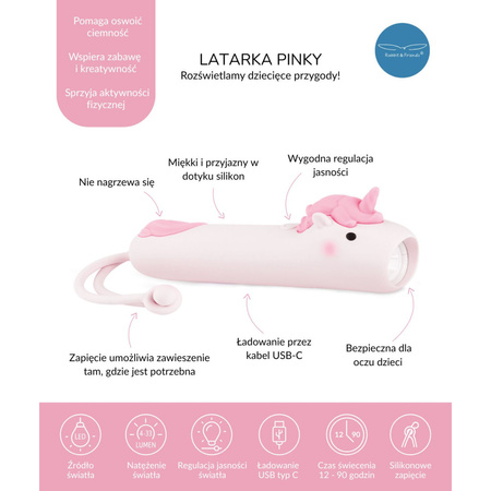Rabbit & Friends Latarka Jednorożec PINKY