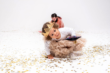 Moi Mili Złote cekiny zestaw korona + różdżka