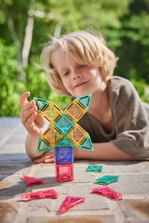 Cleverclixx - Klocki magnetyczne Mini Tiles Pack Pastel - 28 el.