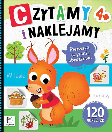 Czytamy i naklejamy, książeczka z zadaniami dla dzieci. Pierwsze czytanki obrazkowe 4+