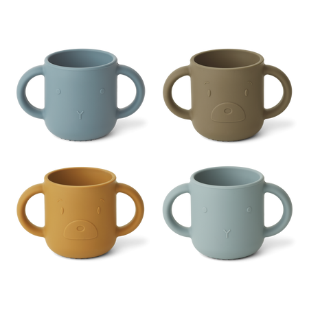 Liewood silikonowy kubek zestaw, Gene cup 4-pack Blue multi mix