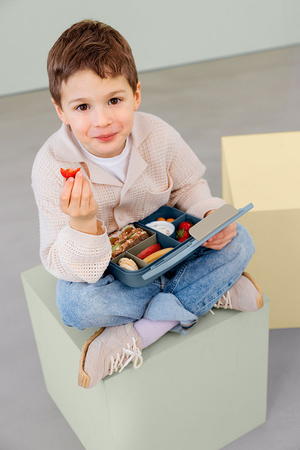Lassig Lunchbox, śniadaniówka z przegródkami Pattern Party Blue/green